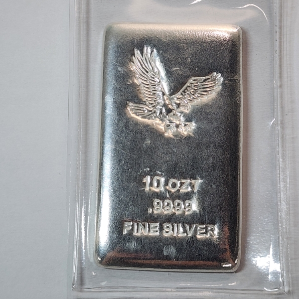 CNT 10 Troy Ounce Silver Eagle Bar - .9999 Fine Silver - Sealed! 