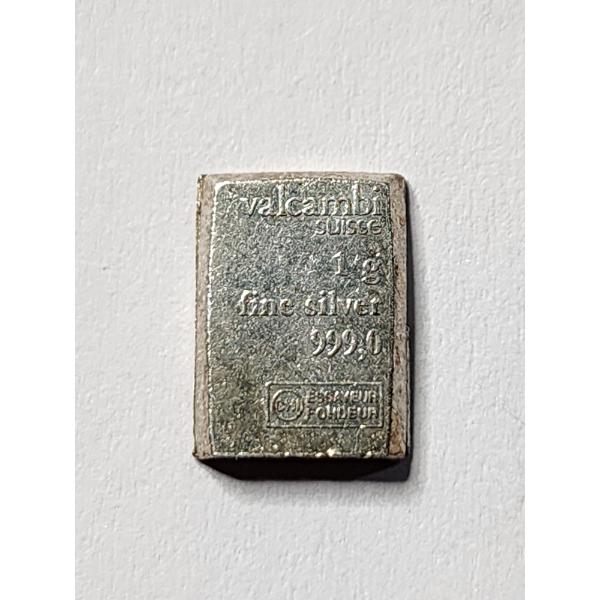 Valcambi Suisse 1 Gram Silver Bar 