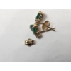 Image 3 : 14K Yellow Gold Teardrop Emerald Gemstone Stud Earrings TW: 1.1g