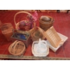 Image 2 : Very Large Group Of Assorted Wicker Baskets & More - Largest Basket Is 28" Across See Pics