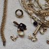 Image 4 : Vintage Costume Jewelry Lot features a Mix of Gold-Toned Chains, Necklaces, and Accessories