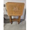 Image 1 : *Pick Up At Mantua Home-No Shipping Available* Four Solid Oak TV Trays With Storage Rack 