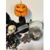 Image 3 : Tote of Miscellaneous Halloween Items/Costumes - Skulls - Skeletons - Pumpkins - Lights - Scarecrow 