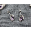 Image 4 : Nice Sterling Silver Jewelry Set Ft. Earrings & Bracelet with Lovely Purple Stones - Weighs 13.7 G