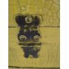 Image 11 : Very Pretty Vintage 20''x26''x36'' Yellow Painted Trunk On Wheels 