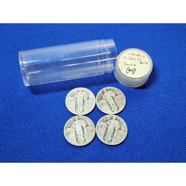 Four Assorted/Unknown Years 90% Silver Standing Liberty Quarters FV: $1.00
