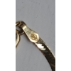 Image 4 : 14K Yellow Gold 17" Herringbone Necklace With Blue Topaz & Diamonds - Weight: 4.8g