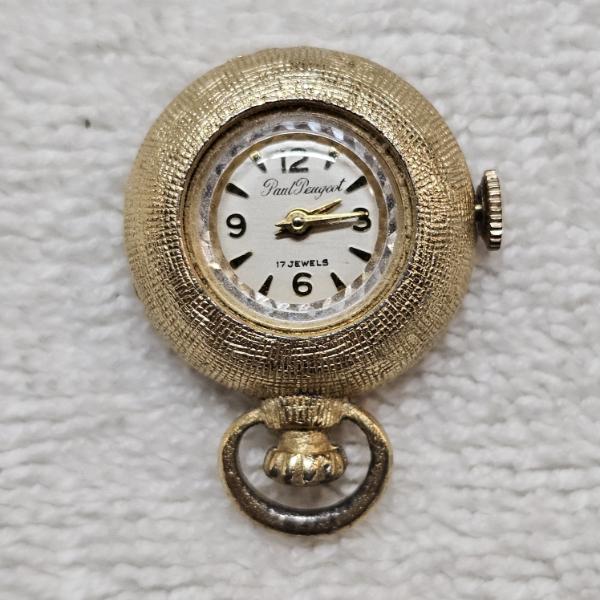 Vintage Paul Peugeot 17 Jewels Gold Tone Mechanical Pendant Watch