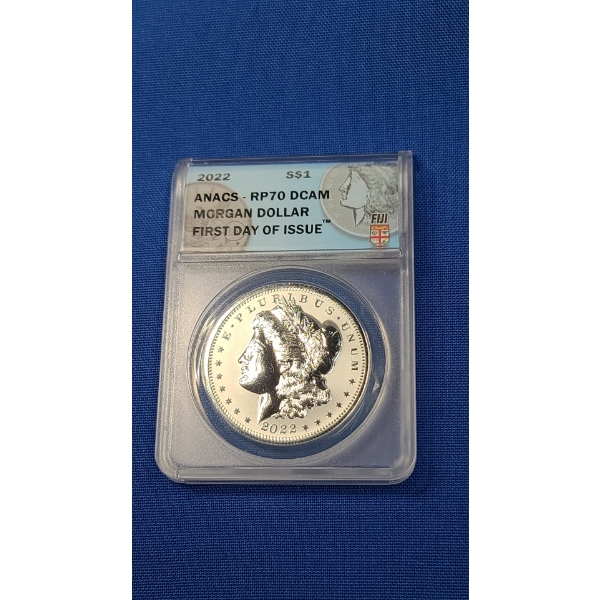ANACS RP70 DCAM 2022 First Day Issue Silver Morgan Dollar