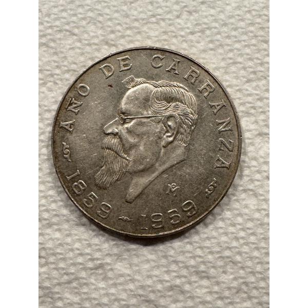 1959 Mexican Silver 5 Pesos - .720 Fine Silver - Total Silver Weight .4179 - Excellent Condition
