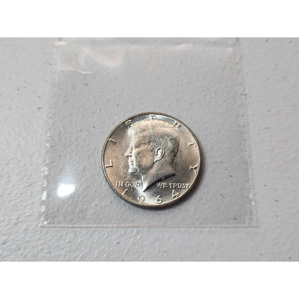 1964-D Kennedy 90% Silver Half Dollar Triple Die OBV TDO - Like MS 65 