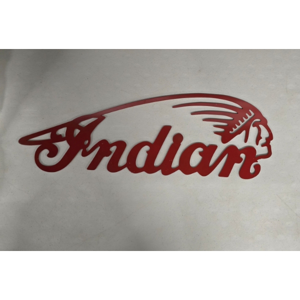 Indian Motorcycle Company Logo Red Metal Hanging Sign - approx. 19.5 in
