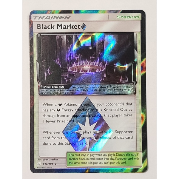 Black Market Prism Star Rare Stadium (134/181) Holo Pokemon Card