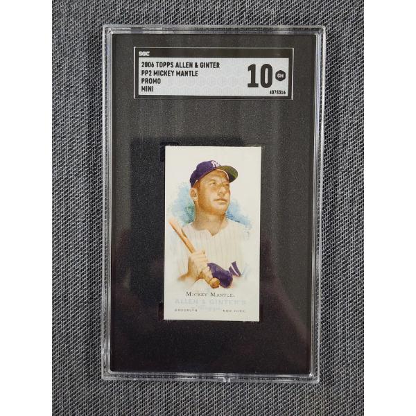 SGC 10 Graded 2006 Topps Allen & Ginther PP2 Mickey Mantle Promo Mini Trading Card 
