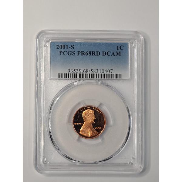 PCGS PR68 RD DCAM 2001-S Lincoln Memorial Proof Cent 