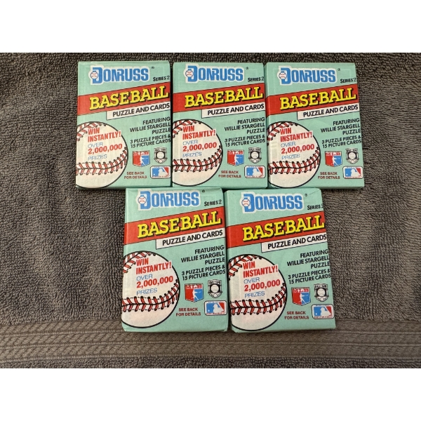 5 - 1991 Donruss Series 2 Unopened Wax Packs Baseball Cards- Mint Condition