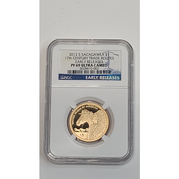 NGC 2012-S 17TH Century Trade Routes Early Releases PF 69 ULTRA CAMEO Sacagawea Dollar 