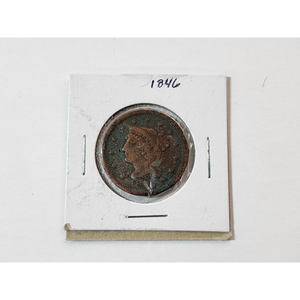 1846 United States Braided Hair Large Cent 
