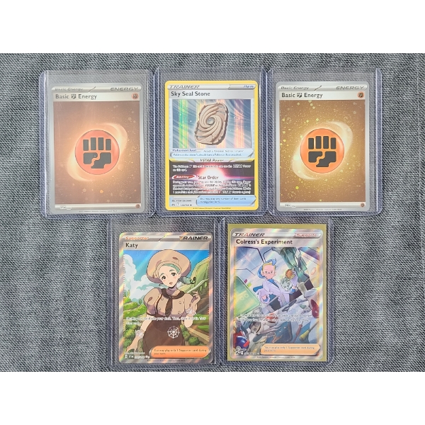 Lot of Five Holo Energy & Trainer Pokemon Cards 2023-2025 