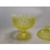 Image 3 : Uranium Glass Candy Dish Standing About 6 Inches Tall - Incredible Condition & Magnificent Glow!