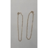 Image 1 : (2) 14K Yellow Gold 5" Cable Link Style Bracelets - Total Weight: 0.9g
