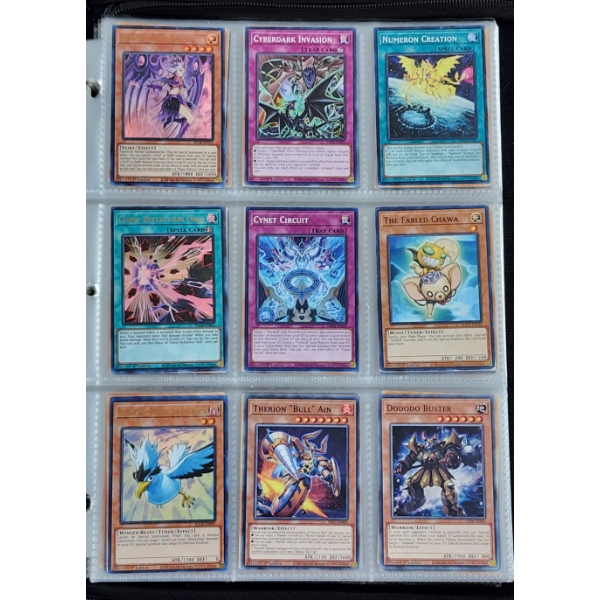 18 Asstd Yu-Gi-Oh Trading Cards Including Holo's ~ Binder Page, Various Years, Rarities & Conditions