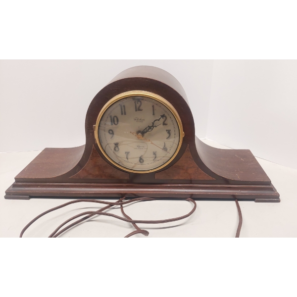 Vintage Motorized Mantle Clock - Electrified As Is