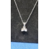 Image 2 : 10K White Gold Necklace With White Stones- Total Weight: 1.1g