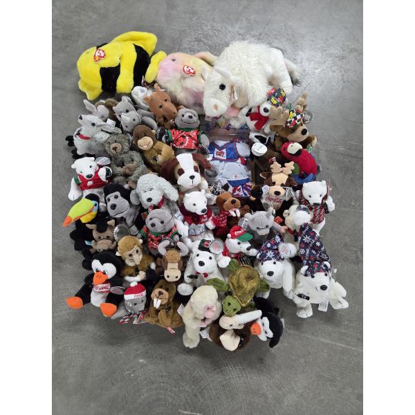 Great Condition Large Collection Of Ty Beanie Babies And Coca Cola Mini Plushies