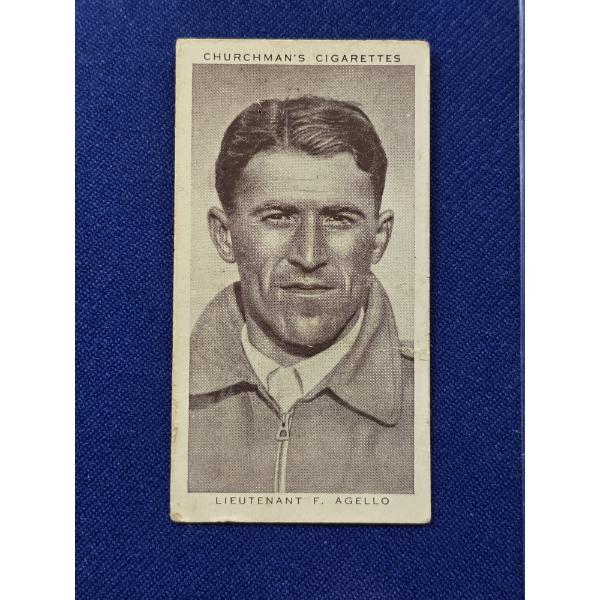 1939 Churchman's Kings of Speed Tobacco Card #1 Lieutenant F. Agello