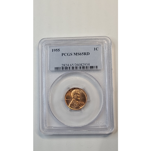 PCGS 1955 MS 65 RD Lincoln Cent