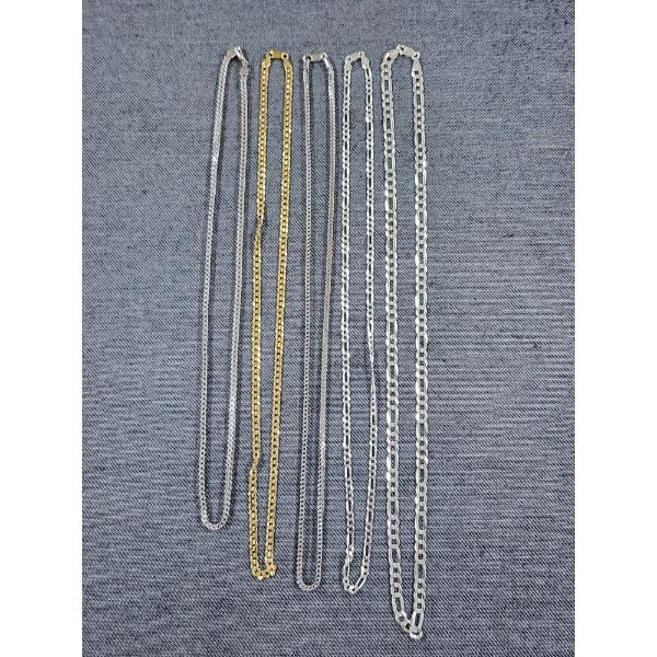 Five Sterling Silver Necklaces Weighing 59.6 Grams Total
