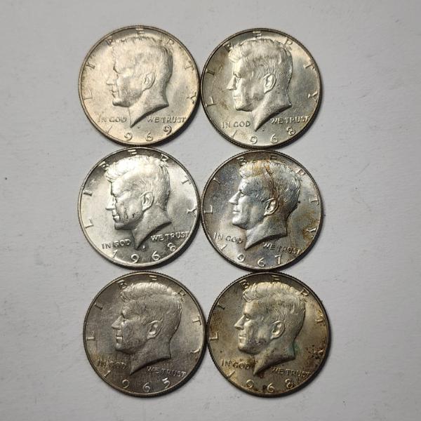 $3.00 Face Value in Assorted 40% Silver United States Kennedy Half Dollars ~ Six Coins!