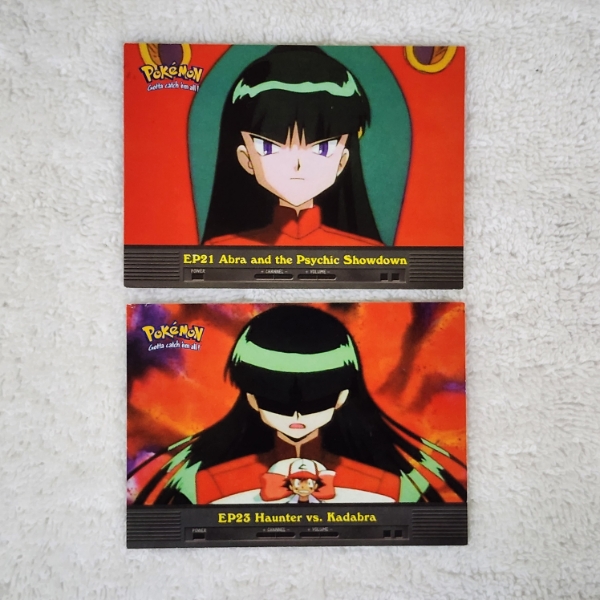 Two Assorted Vintage Topps Pokemon Trading Cards Including Sabrina!