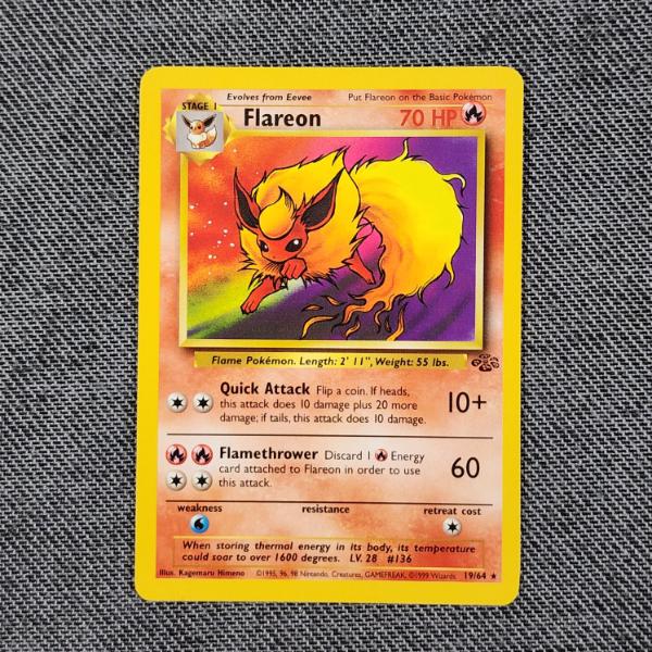 Flareon 19/64 Non Holo Rare Vintage Jungle Set Pokemon Trading Card