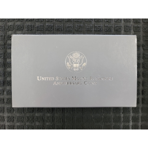 United States Mount Rushmore Anniversary Coins - 1991 Two Coin Proof Set - Ft. 90% Silver Dollar