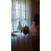 Image 5 : Vintage Electrified Angle Lamp As Shown - Frosted Replacement Shades - No Markings  