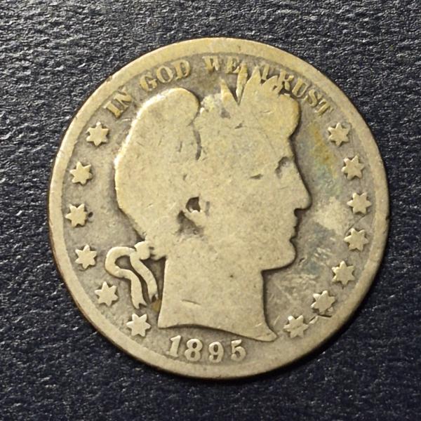 1895 Barber (Liberty Head) Half Dollar 90% Silver 50c