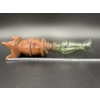 Image 5 : Vintage Ceramic Pot Belly Stove Miniature Oil Lamp with interchangeable globes - ~10 inches tall