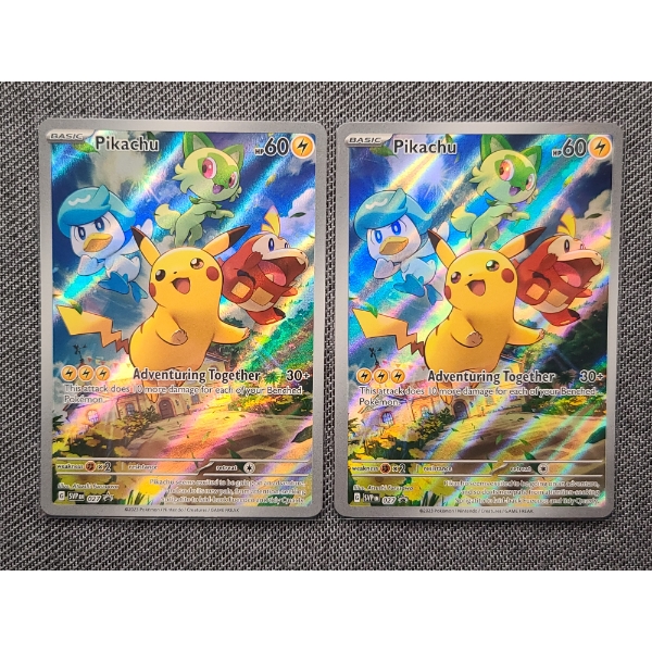 Lot of Two Pikachu Black Star Promo 027 Adventure Together Near Mint Holo Rare Pokemon Card
