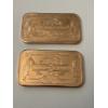 Image 2 : 2 - George Washington .999 Fine Copper One Troy Ounce Bars - Mint Condition
