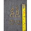 Image 4 : Lovely Heart Shaped 10K Yellow Gold Earring Sets ~ 2.2 Grams Total 