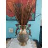 Image 1 : Vintage Brass Vase With Dragon Handles - 17" x 12" With Florals Shown