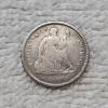 Image 1 : 1860 90% Silver Seated Liberty Half-Dime FV: $.05
