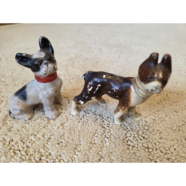 *Pick Up At Mantua Home-No Shipping Available* Collectable Rare Vintage Cast Iron Pups With Original