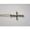 Image 3 : Stunning 10K Gold Cross Necklace with Diamonds - 18in - TW: 2.4g