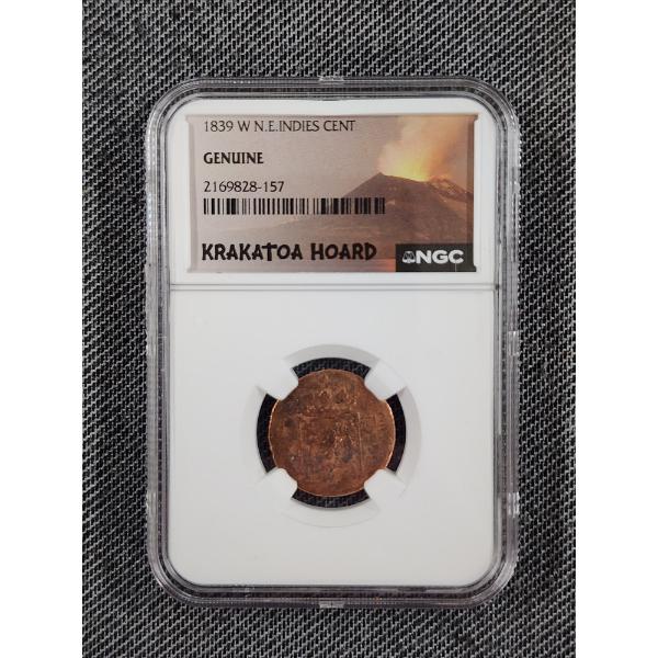 *UNIQUE EARLY 1800's COIN* ~ NGC Genuine Slabbed 1839 W N.E. Indies Cent From the Krakatoa Hoard!