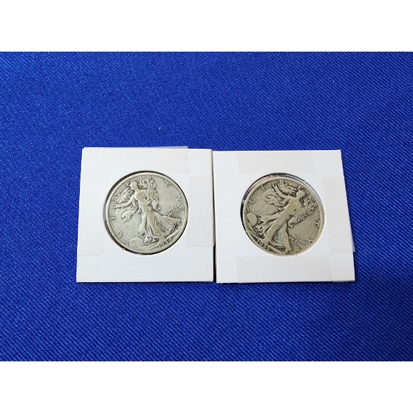 2 Walking Liberty Silver Half Dollars: 1934 and 1935