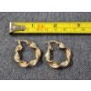 Image 4 : Nice 10K Yellow & White Gold Loop Earring Set ~ Weighing 2.2 Grams ~ Italian Made Jewelry! 
