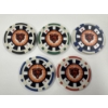 Image 2 : NFL Chicago Bears - Clay Poker Chip Set - Mint Condition - Complete Set 5 Chips - Harder To Find